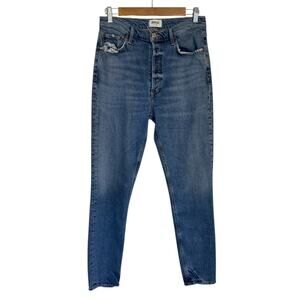 Agolde Jeans Women 28 Blue Nico Denim High Rise Slim Fit‎ Fray Hem Distressed